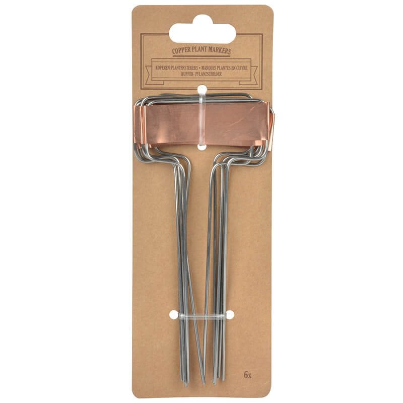 Planteskilte, kobber, 6 stk. - Blomsterverden